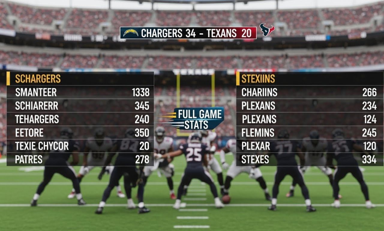 Chargers vs Texans match player stats