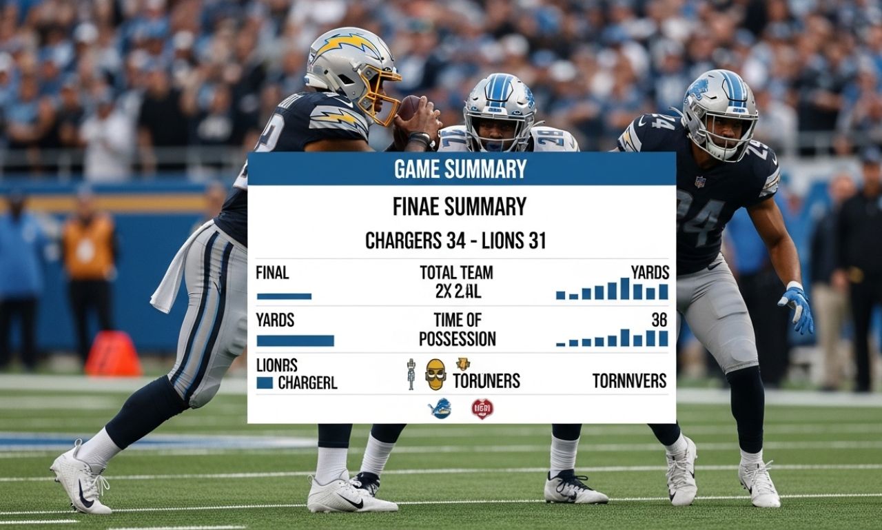 Los Angeles Chargers vs Detroit Lions Match Player Stats