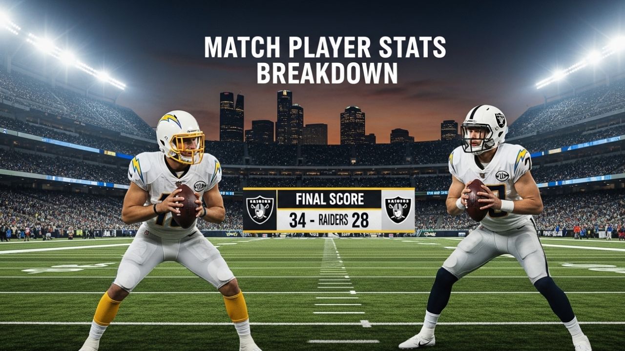 Los Angeles Chargers vs Las Vegas Raiders Match Player Stats
